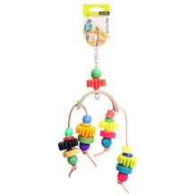 Bird Toy Arc With Plastic Disc And Beads 28cm