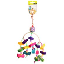 Bird Toy Arc With Wooden Blocks And Beads 34cm